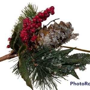 Christmas Holiday Berry, pine cone, pine and frozen ice sprays